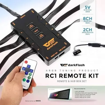 Darkflash RC1 ARGB Controller - Sync Hub for Liquid Coolers, Fans & RGB Lighting