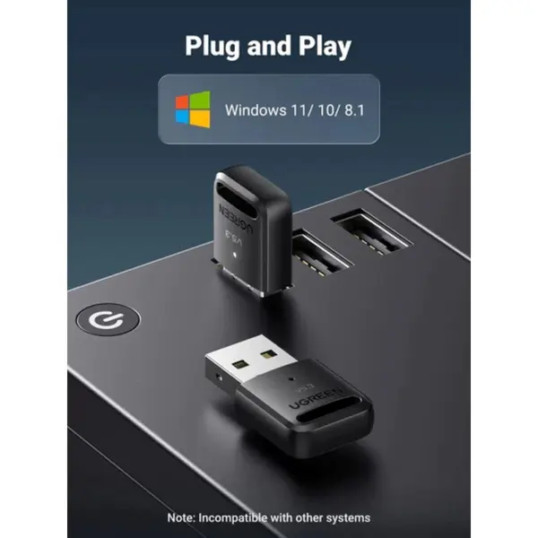 UGREEN USB-A Bluetooth 5.3 Adapter Dongle for PC Laptop Wireless Connectivity