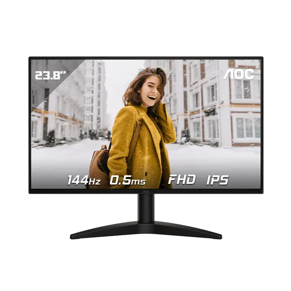 AOC 24B36X 23.8" 3-Sided Frameless Gaming Monitor – 144Hz, IPS, FHD, HDR10, 6 Game Modes