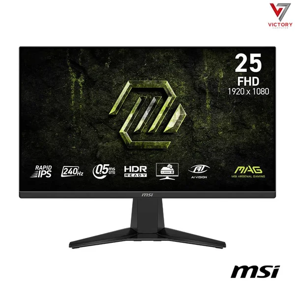 MSI MAG 255F X24 24.5” Rapid IPS 240Hz Gaming Monitor – 0.5ms GTG, Full HD Esports Display, Adaptive-Sync