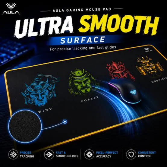 AULA MP-WFFM Gaming Mouse Pad – 700×300×2mm Extended Desk Mat, Smooth Speed Surface, Non-Slip Rubber Base