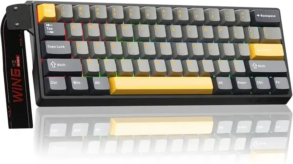 AULA Win60 HE MAX Grey + Yellow + Black Wing Chun Magnetic Switch Mechanical Gaming Keyboard