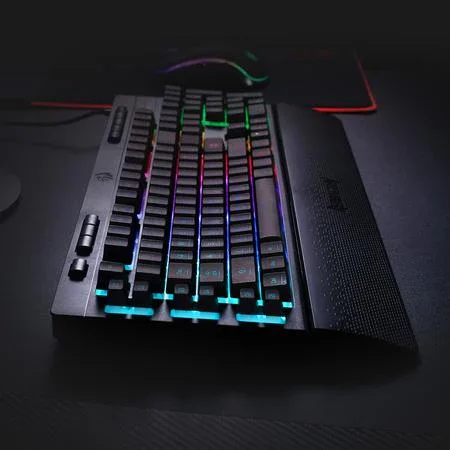 Redragon SHIVA K512 RGB Wired Gaming Keyboard with 6 Macro Keys, Multimedia Controls, Anti-Ghosting & Detachable Wrist Rest