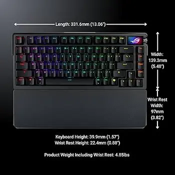 ASUS ROG Azoth Extreme PBT Wireless Gaming Keyboard – NX Snow RGB 75% Mechanical Keyboard