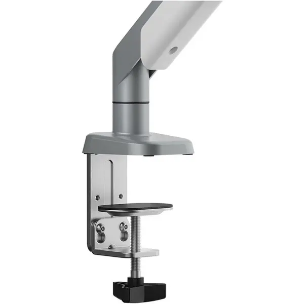 AndaSeat Stealth II Single Monitor Arm Silver & White - Gas Spring Height Adjustable Desk Mount for Gaming & Office Monitors