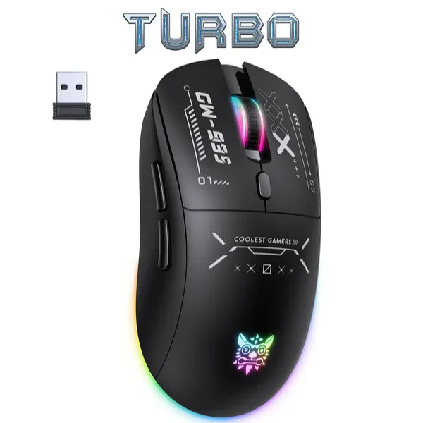 ONIKUMA CW935 Black Tri-Mode Wireless Gaming Mouse - 12800 DPI, Lightweight 79g, RGB