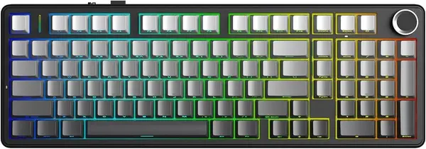 AULA F99 Pro Gradient Grey Side Engraved Nimbus Switch V3 Tri-Mode Mechanical Gaming Keyboard - Wireless Hot-Swap RGB