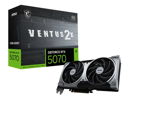 MSI GeForce RTX 5070 VENTUS 2X OC 12GB GDDR7 Graphics Card – PCIe 5.0, DLSS 4, Ray Tracing GPU