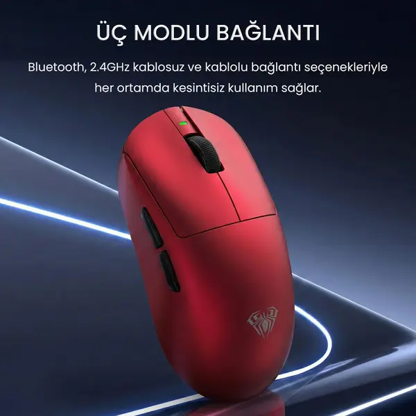 AULA V9 Ultra PAW3950 8KHz 42000DPI Wireless Gaming Mouse Red