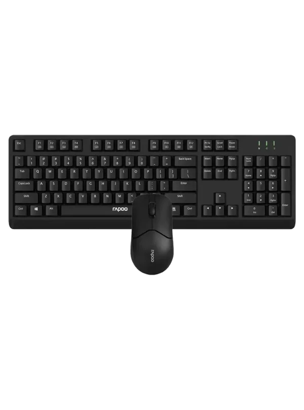 Rapoo X1500 PRO Wireless Keyboard & Mouse Combo Black – 2.4GHz, Full-Size 104-Key, 1000 DPI Optical Mouse