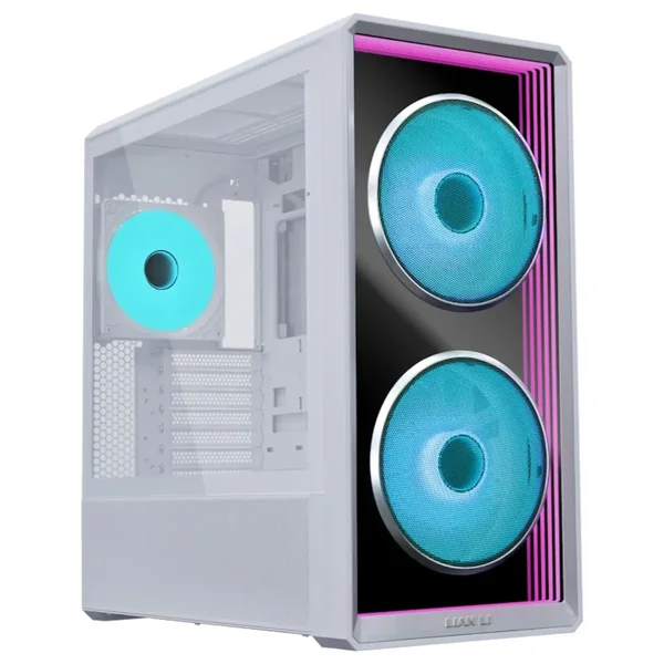 Lian Li LAN217INFW LANCOOL 217 INF ATX Mid-Tower Case – White, Infinity Mirror Tempered Glass Front, 2x170mm + 140mm Fans, E-ATX