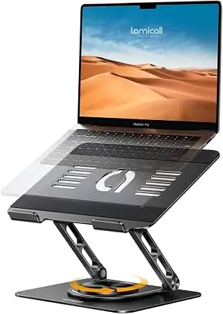 Full Angle Adjustable & Foldable Laptop Stand – Black Ergonomic Portable Laptop Holder