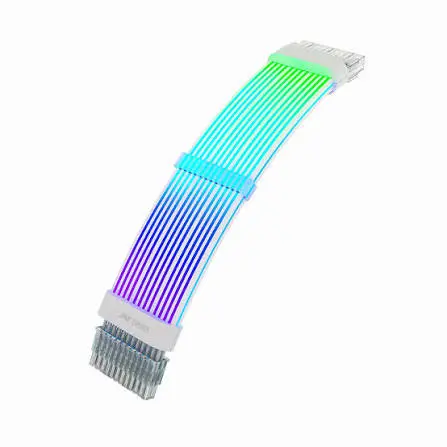 TURBO NEON ARGB Extension Cable Light Strip – 24-Pin Motherboard + 8-Pin GPU Extension Set, RGB PC Gaming Cable