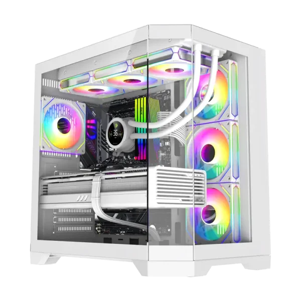 GameMax Hype-A Mid-Tower ATX Tempered Glass Gaming Case White
