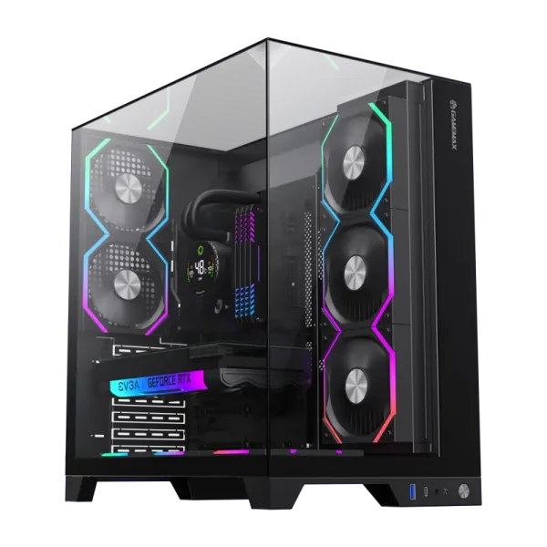 GameMax Infinity Pro ARGB Panoramic Tempered Glass Mid-Tower Case Black