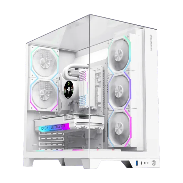 GameMax Infinity Pro ARGB Panoramic Tempered Glass Mid-Tower Case White