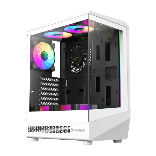 GameMax Vista COC ATX Mid-Tower Gaming Case with Patented Cooling White
