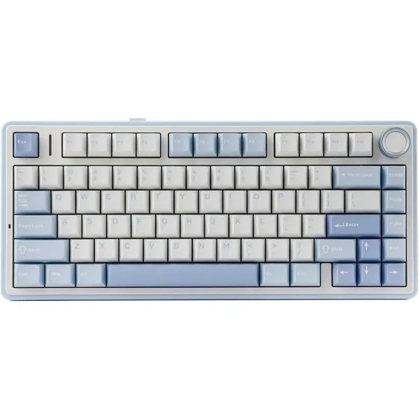 AULA F75 Sea Salt Blue (Light Blue + White + Dark Blue) Graywood Switch V3 Tri-Mode Mechanical Gaming Keyboard - Wireless Hot-Swap RGB