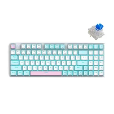 E-YOOSO Z-19 RGB Mechanical Gaming Keyboard – White Blue, Blue Switch, 94 Keys, Metal Panel Wired