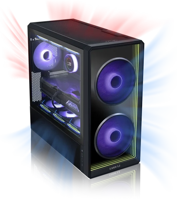 Lian Li LAN217INFX LANCOOL 217 INF ATX Mid-Tower Case – Black, Infinity Mirror Tempered Glass Front, 2x170mm + 140mm Fans, E-ATX