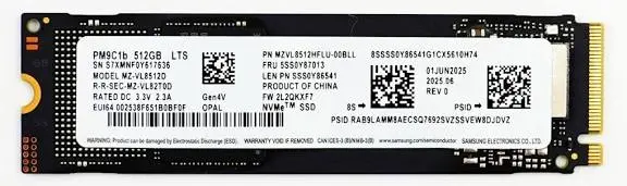 Samsung PM9C1b 512GB NVMe Gen4 SSD - 7100MB/s Read Speed, Pulled 100% Health