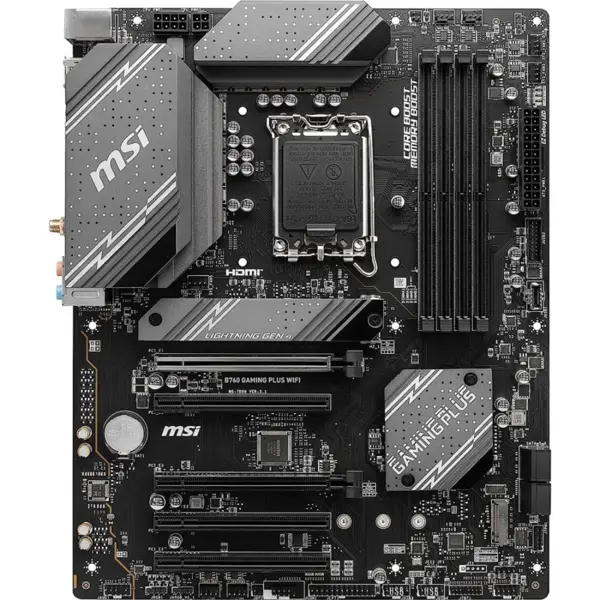MSI B760 Gaming Plus WiFi DDR5 Intel ATX Motherboard - LGA1700, PCIe 4.0, WiFi 6E, 2.5G LAN