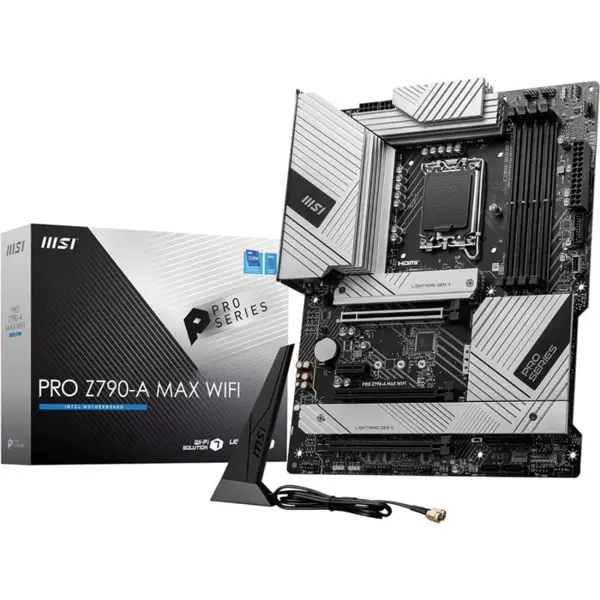 MSI PRO Z790-A MAX WiFi Intel DDR5 ATX Motherboard - LGA1700, PCIe 5.0, WiFi 7, 12th/13th/14th Gen Ready