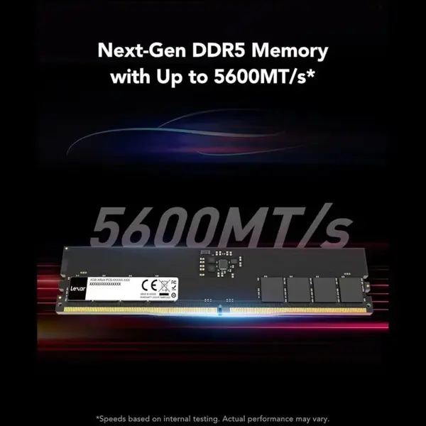 Lexar UDIMM 16GB DDR5 RAM 5600MHz, 288-Pin, CL46-45-45-90, 1.1V, High-Performance Gaming DRAM U-DIMM For PC (LD5U16G56C46ST-BGS)