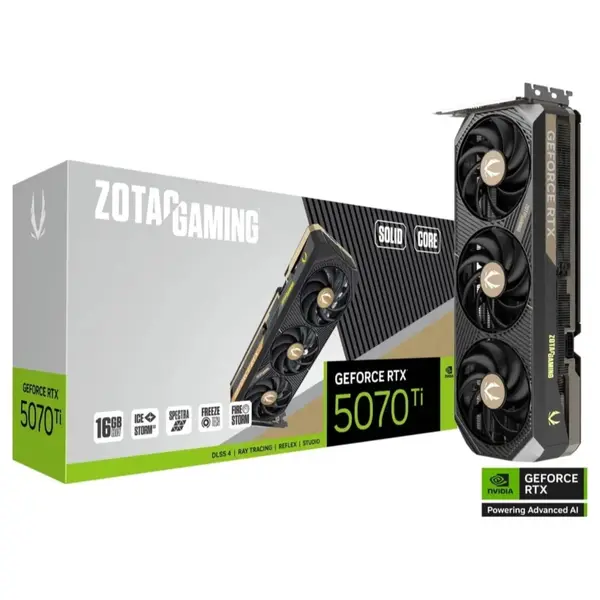 Zotac Gaming GeForce RTX 5070 Ti 16GB Solid Core Graphics Card, ZT-B50710D2-10P