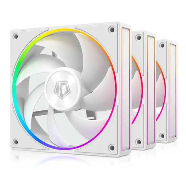 ID-Cooling AF-127-ARGB-W Trio 120mm Case Fan - 3 Pack - White