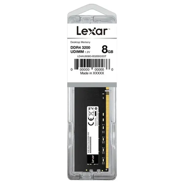 Lexar DDR4-3200 8GB UDIMM Desktop Memory, 8GB, DDR4-3200, LD4AU008G-B3200GSST