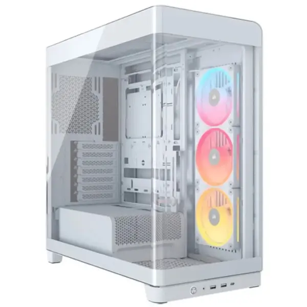 Corsair Frame 4500X LX-R RGB iCUE Link Panoramic Glass Mid-Tower PC Case, 3x120mm RGB Fans, White