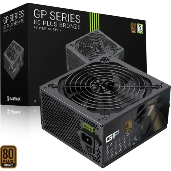 GameMax GP 650B 650W 80 Plus Bronze Power Supply Ultra-Stable Smart Fan Premium Heat Dissipation Black