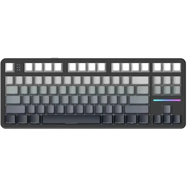 ATTACK SHARK X87 Tri-mode Gasket Mechanical Keyboard, 80% Layout, Bluetooth 5.1 and 2.4G and Type-C, Hot-Swappable, RGB, 4000mAh Battery, Moon Night, Strawberry Switches