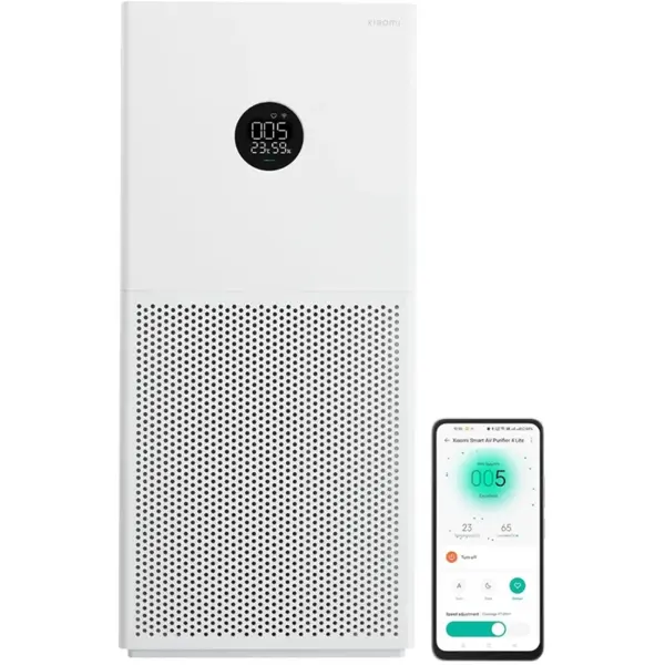 Xiaomi 4 Lite Smart Air Purifier, AQI Display, HEPA and Carbon Filter, 99.99% Virus Dust and Odor Trap, Up To 462Sq ft Coverage, App Control, RoHS and Allergy Care Certified, Alexa and GA