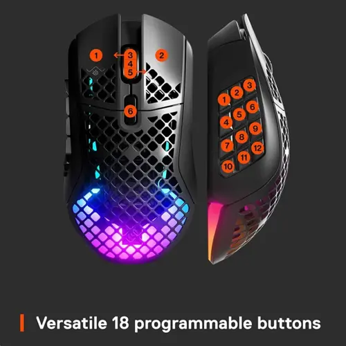 SteelSeries Aerox 9 Wireless Ultra-Lightweight MMO / MOBA Gaming Mouse 