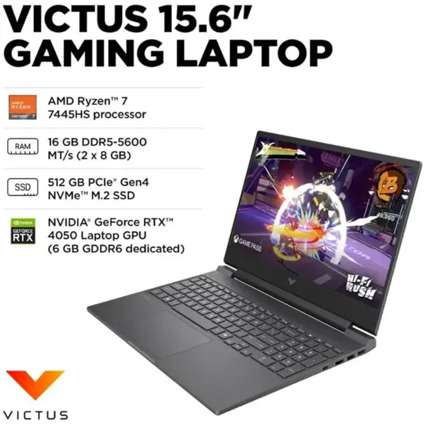 HP Victus Gaming Laptop 15-FB3093DX | AMD Ryzen 7 7445H 16GB DDR5 512GB SSD NVIDIA GeForce RTX 4050 6GB GDDR6 Windows 11 Home