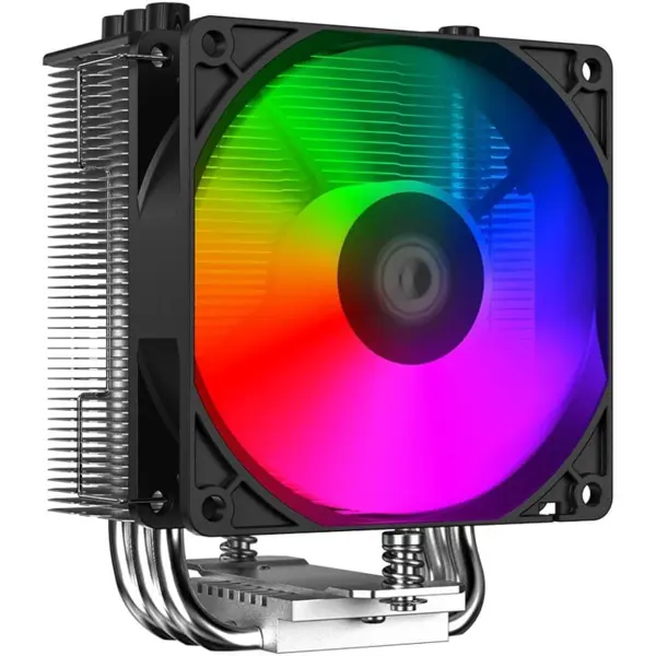 ID-Cooling SE-903-XT FRGB CPU Cooler, 92mm Fan, 3 Copper Heat Pipes, 130W TDP, 25.8dB Noise, Black