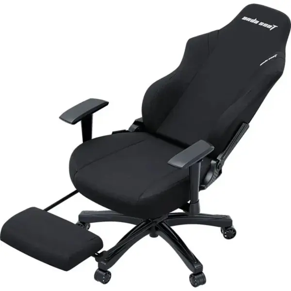 AndaSeat Luna Pro Large Gaming Chair with Footrest Black Fabric Ergonomic Reclining Gaming Chair Heavy Duty Neck & Lumbar Support Folding Recliner Office & Gaming Chair
