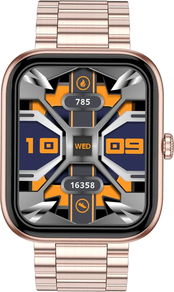 Zero Lifestyle Meta Smartwatch Rose Gold – 2.01" AMOLED Display, Bluetooth Calling, AI Voice Assistant, Always-On Display, IP68 Waterproof Smart Watch for Android & iPhone