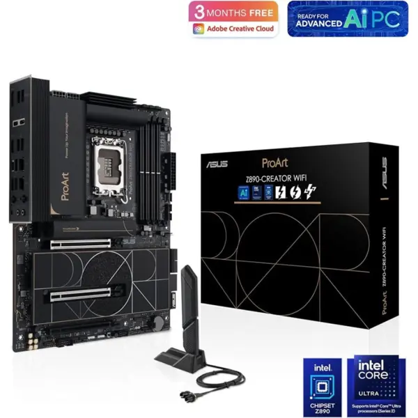 ASUS ProArt Z890-Creator WiFi ATX Motherboard – LGA1851, DDR5, Thunderbolt 5, WiFi 7, PCIe 5.0, Creator & Workstation Board