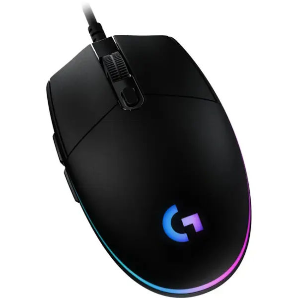 Logitech G203 Lightsync Wired Gaming Mouse - Black, 8000 DPI, 6 Programmable Buttons, RGB Lighting - 910-005796