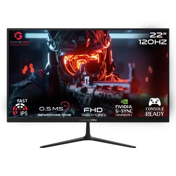 GAMEON GOES22FHD120IPS 22″ FHD 120Hz MPRT 0.5ms HDMI 2.1 Fast IPS Gaming Monitor (Support PS5) – Black