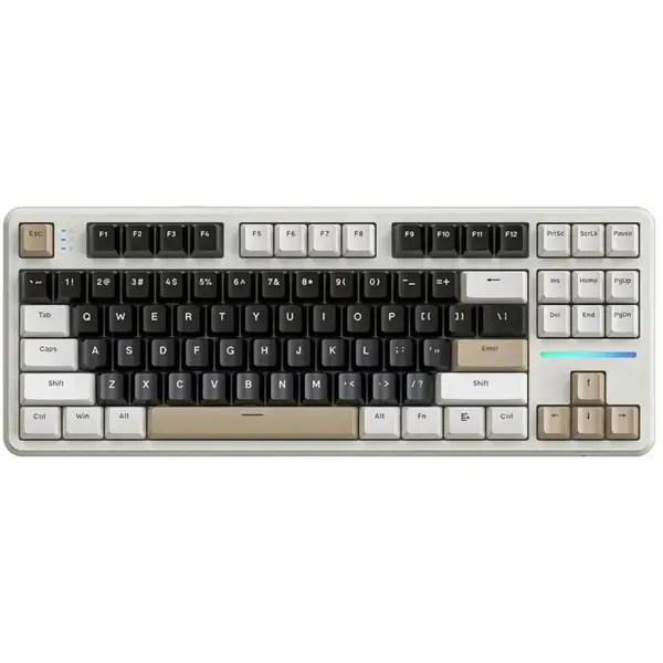 ATTACK SHARK X87 Tri-Mode Gasket Mechanical Keyboard, 80% Layout, Tri-Mode Bluetooth 5.1 and 2.4G and Type-C, Hot-Swappable, RGB, 4000mAh, Cheese White