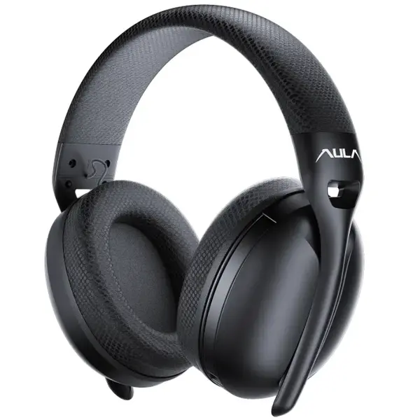 Aula Mountain S6 Wireless Gaming Headset, Bluetooth 5.3 & 2.4G Wireless & Wired Headphone, Stereo Sound (Black)