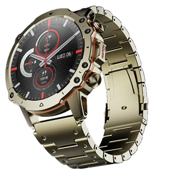 Zero Lifestyle Revoltt Smartwatch – Pakistan's First Stainless Steel Smartwatch, 1.78" AMOLED Display, Bluetooth Calling, GPS, AI Voice Assistant, IP68 Waterproof – Blue | Gold | Silver | Gun Metal