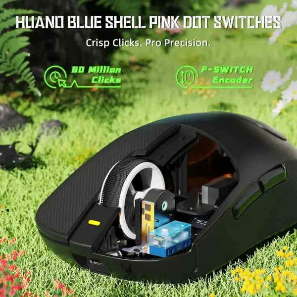 Attack Shark X8 SE Wireless Gaming Mouse, 55g Ultra-Lightweight Wired/BT/2.4GHz Wireless Programmable Mouse - Black