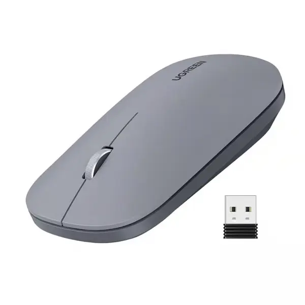 UGREEN 90373 Portable Wireless Mouse: Sleek Grey Design for On-the-go