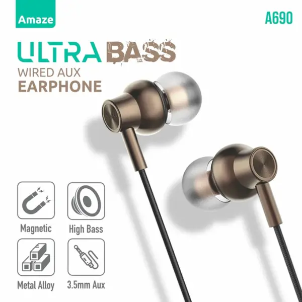 Amaze A690 Ultra Bass Wired Aux Handsfree  