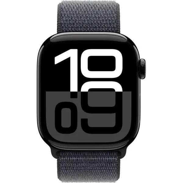 Apple Watch Series 10 42mm GPS Jet Black Aluminum Case with Ink Sport Loop Smartwatch
